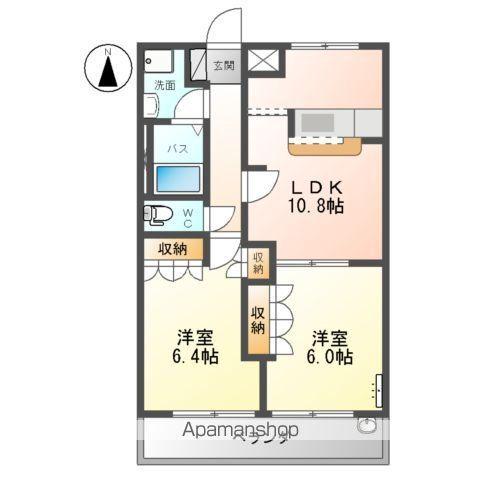 グランシャリオ高萩(2LDK/2階)の間取り写真