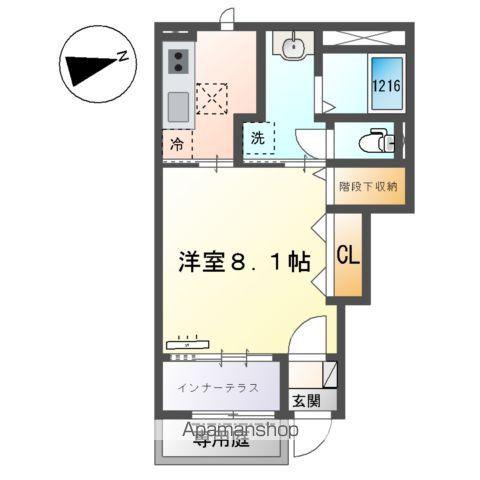 RH 柳川(1K/1階)の間取り写真