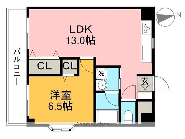 コーポ舟入川(1LDK/2階)の間取り写真