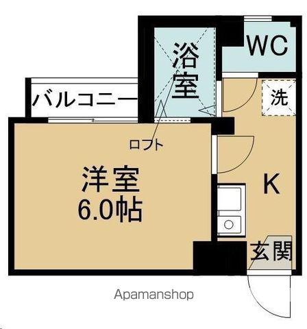 ベルトピア木町(1K/4階)の間取り写真