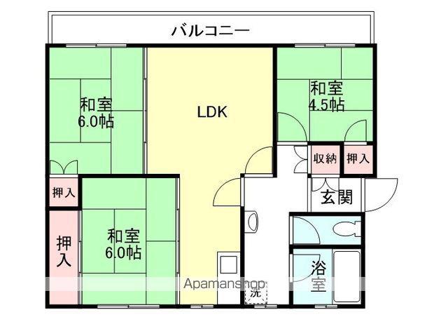 グラッツアモーレ高岡(3LDK/2階)の間取り写真