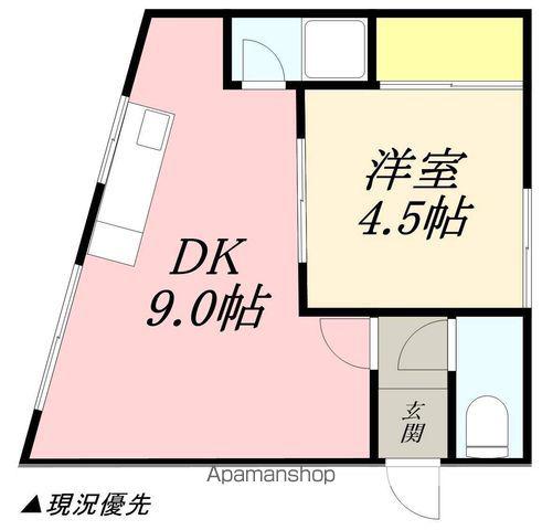 コーポカンダⅡ(1DK/2階)の間取り写真
