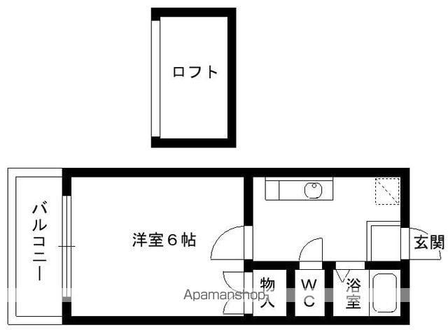 オーナハイツⅡ(1K/2階)の間取り写真