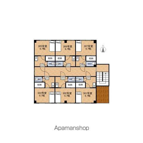 エスコート松本(1K/3階)の間取り写真