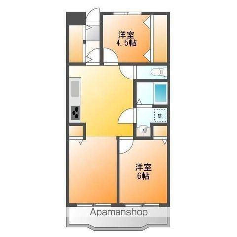 シーザーレジデンス福生(2LDK/3階)の間取り写真