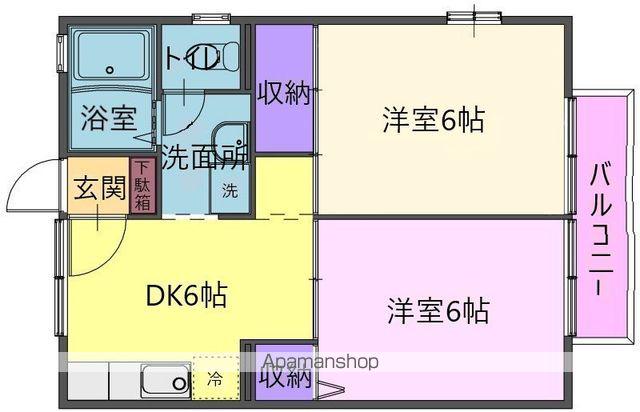 アミティパーク(2DK/1階)の間取り写真