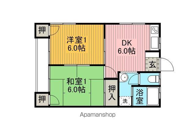 コーポ健(2DK/1階)の間取り写真