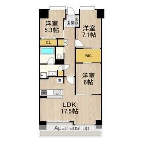 フロンティアタワー難波イースト(3LDK/7階)の間取り写真