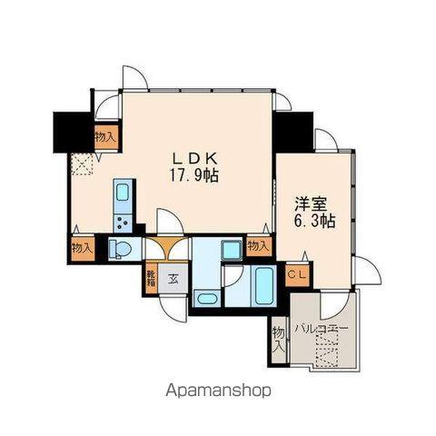 プレミアムコート葵(1LDK/11階)の間取り写真