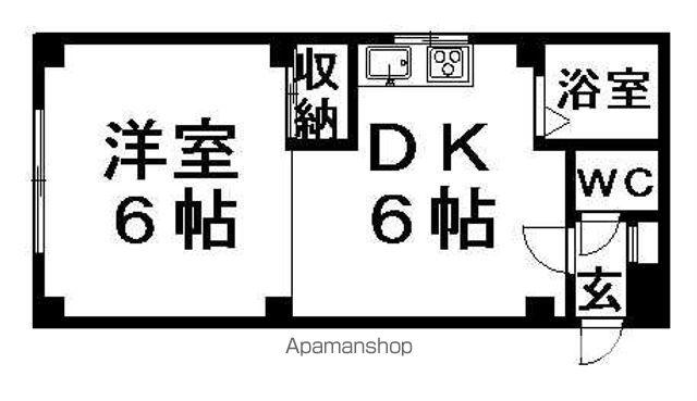 シルバーパールSTR(1DK/1階)の間取り写真
