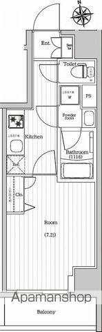 プレミアムキューブG東新宿(1K/6階)の間取り写真