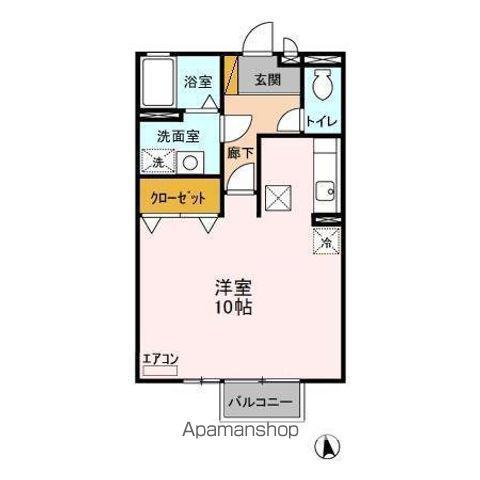 グランディア(1K/1階)の間取り写真