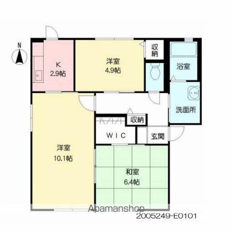 ベイサージュ豊岡  E棟(3K/1階)の間取り写真