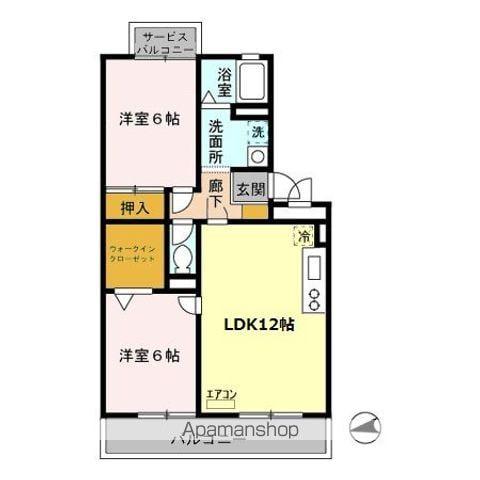 パンプキンハウス(2LDK/1階)の間取り写真