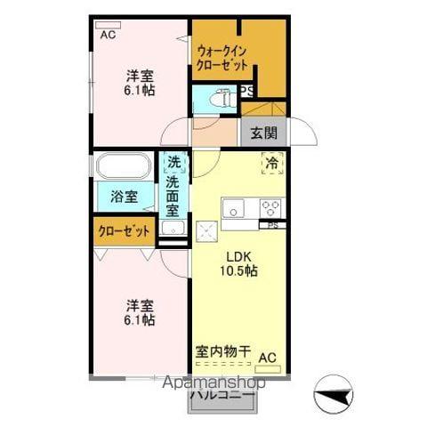 フローラリヴェール(2LDK/1階)の間取り写真