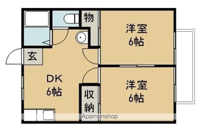 幸町嶺岸ハイツ(2DK/2階)の間取り写真