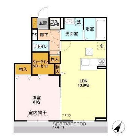 UTOPIA FOURLEAF B(1LDK/1階)の間取り写真