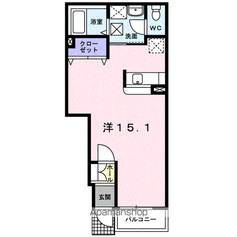 シェーンフェルト(ワンルーム/1階)の間取り写真