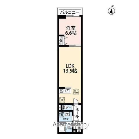 エクセラン柴崎町(1LDK/2階)の間取り写真
