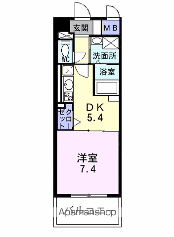 プレ・アビタシオン春日部1(1DK/5階)の間取り写真