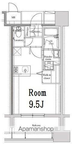 エンクレスト博多イースト PARK(ワンルーム/6階)の間取り写真