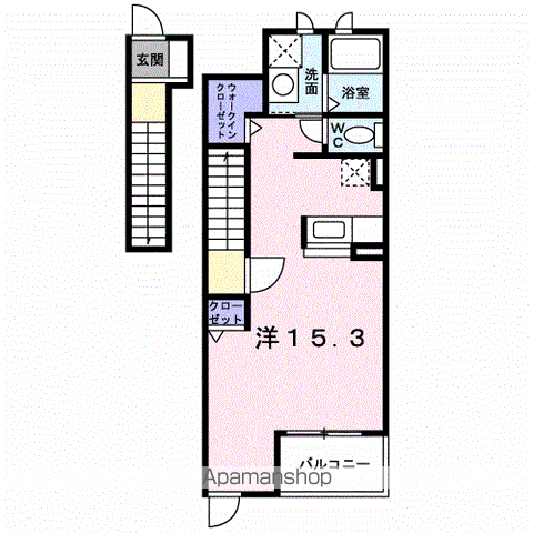 レゾン・リズエール Ⅳ(ワンルーム/2階)の間取り写真