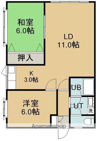 オーシャンパレス(2LDK/2階)の間取り写真