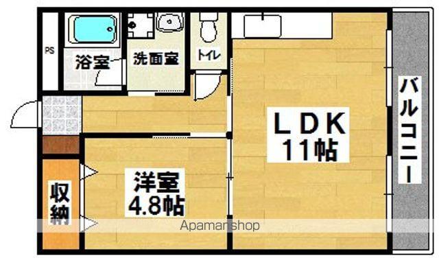 山本レンターマンション(1LDK/2階)の間取り写真