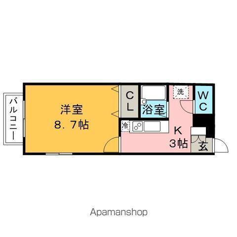 アムール松福園-C(1K/1階)の間取り写真