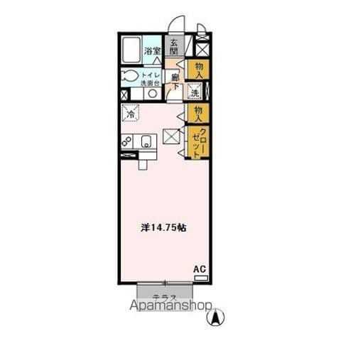 セジュールプランタン 華棟(ワンルーム/1階)の間取り写真