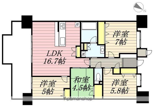 アーバンパレス九大学研都市(3LDK/2階)の間取り写真