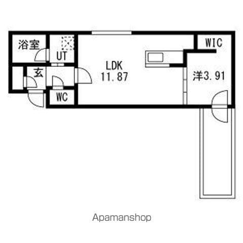 HIGHLIGHT FUKUZUMI GAー福住1ー1MS(1LDK/1階)の間取り写真