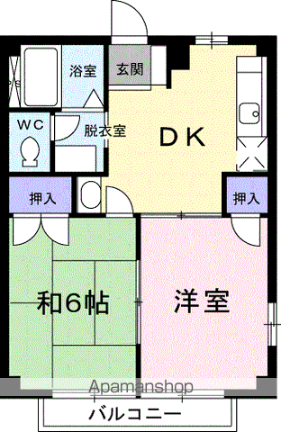 パストラルⅠ(2DK/2階)の間取り写真