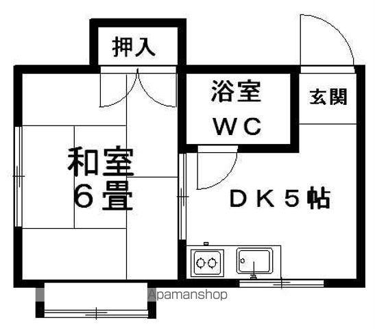 みどり荘(1DK/2階)の間取り写真