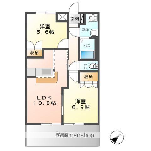 グレイスシャトー(2LDK/1階)の間取り写真