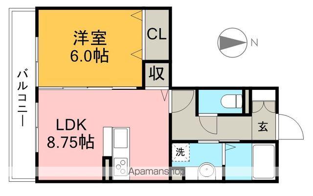 ディアコート・フジ(1LDK/2階)の間取り写真