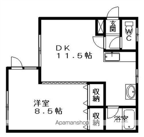 ピースフルタウン メガミ(1LDK/2階)の間取り写真