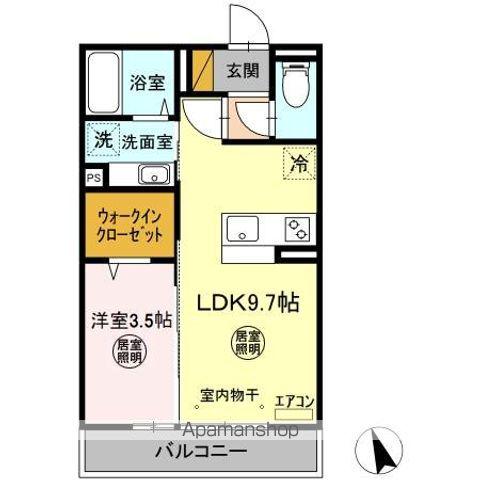 コンフォートⅢ A(1LDK/2階)の間取り写真