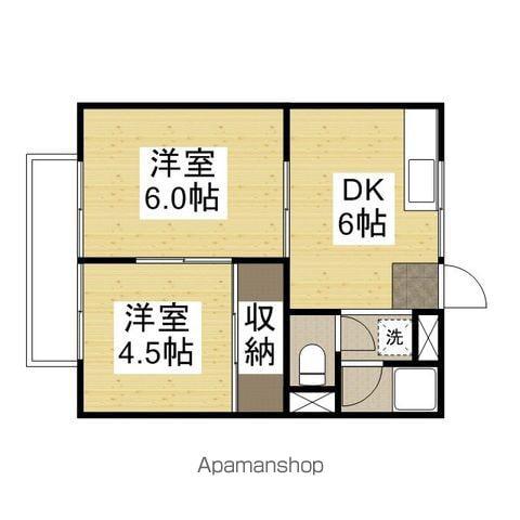 コーポ操扇山(2DK/2階)の間取り写真