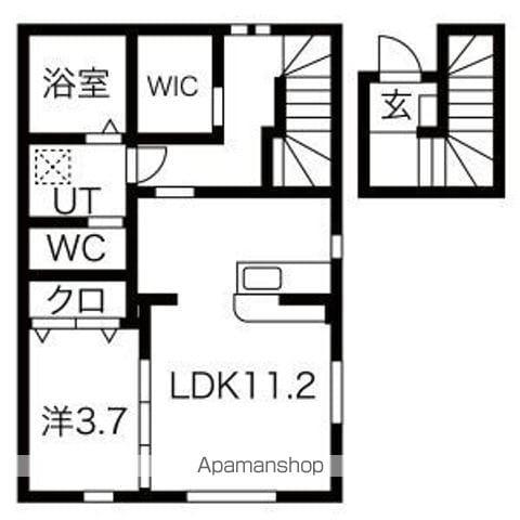 シャルマン・寒河江(1LDK/2階)の間取り写真