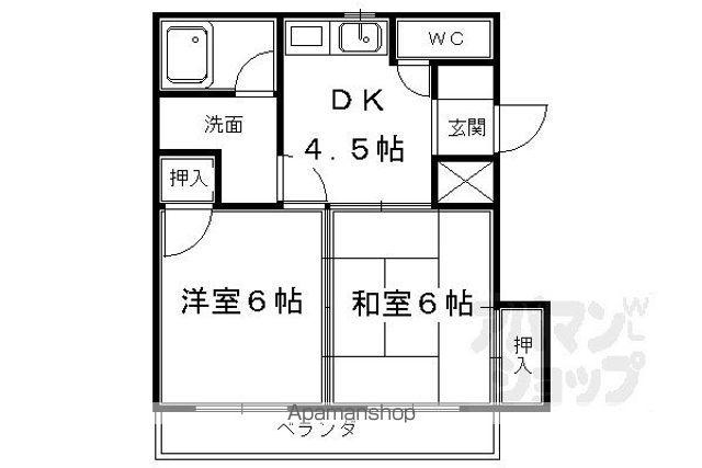 ブルージュ(2K/3階)の間取り写真