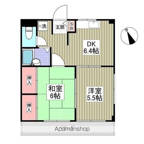 エステート寺田(2DK/1階)の間取り写真