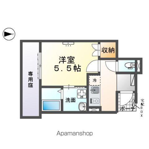 エミフル妙音(1K/1階)の間取り写真