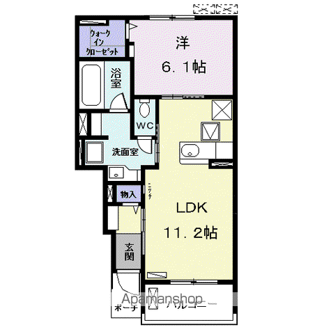クラルス Ⅱ(1LDK/1階)の間取り写真