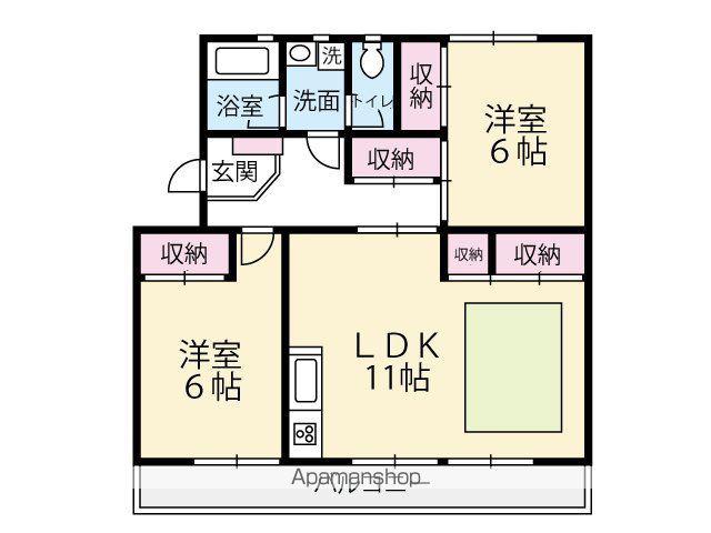 KSB大塚(2LDK/3階)の間取り写真
