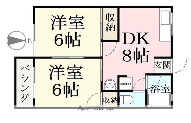シティハイムセピア(2DK/2階)の間取り写真