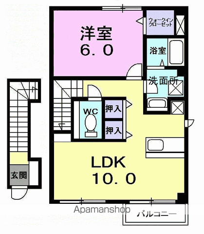 セードル21(1LDK/2階)の間取り写真