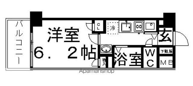 パルティール鶴舞(1K/8階)の間取り写真