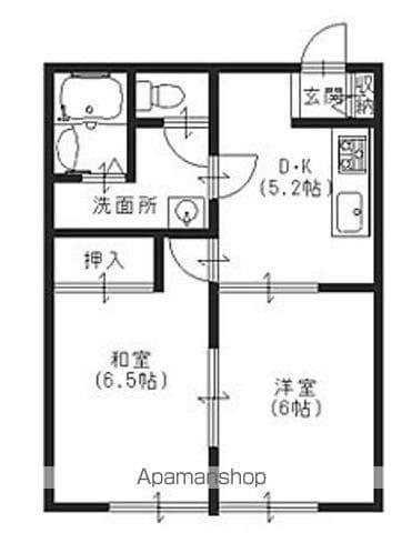 グリーンハイツ広瀬(2DK/1階)の間取り写真