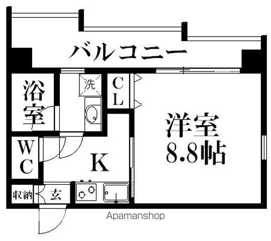 LE CHAMPAGNE(1K/8階)の間取り写真